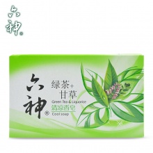 六神香皂清凉香皂三块装(绿茶+甘草)125g*3 清洁抑菌