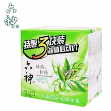 六神香皂清凉香皂三块装(绿茶+甘草)125g*3 清洁抑菌