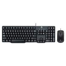 Logitech/罗技 MK100防水键鼠套装 有线键盘鼠标 圆孔轻薄款键盘