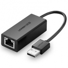 绿联 UGREEN USB集线器 20254 USB2.0百兆有线网卡 USB转RJ45接口